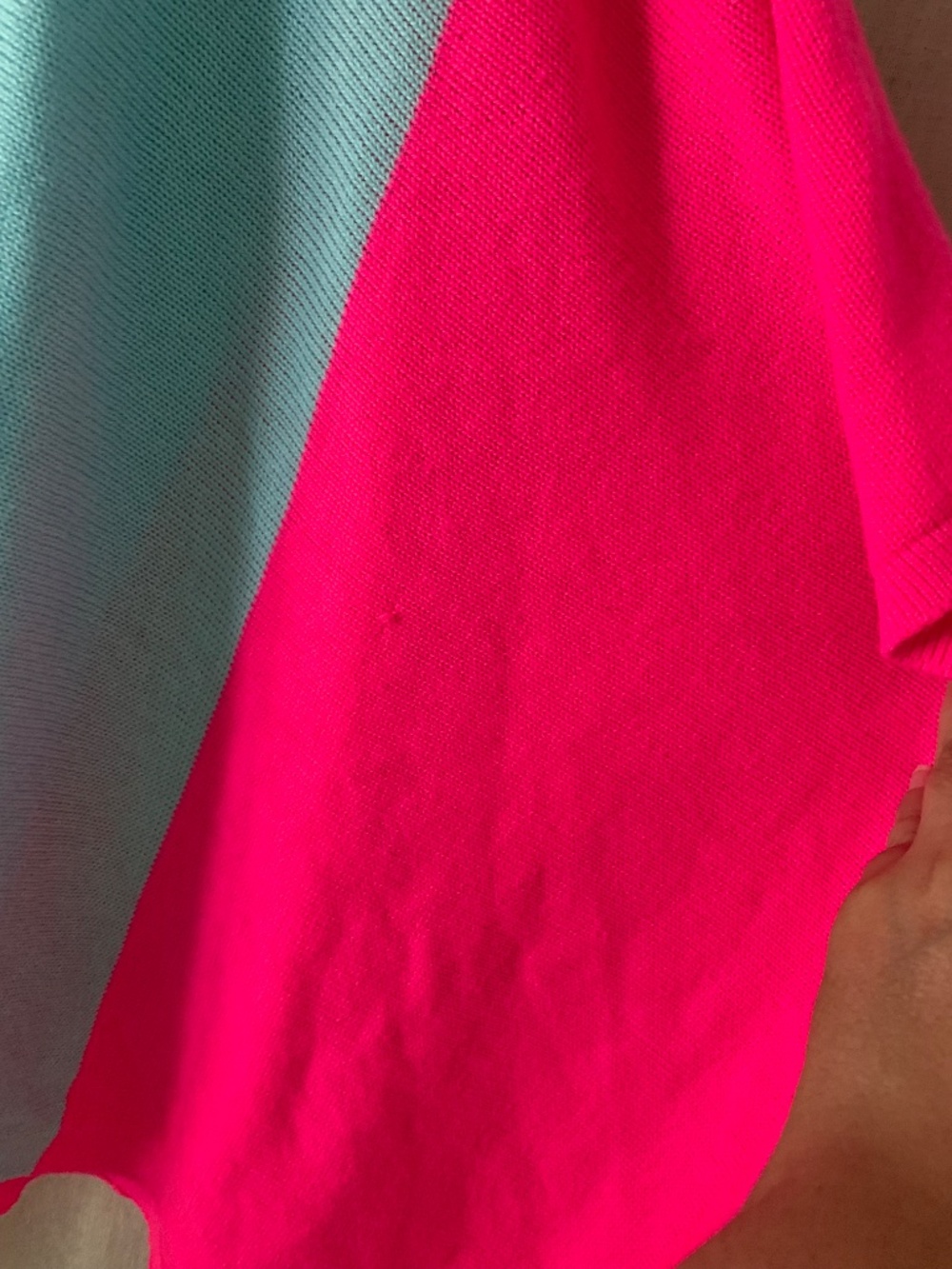 Lilly Pulitzer Aqua Pink Colorblock Tassel Poncho Wrap One Size Cotton Blend - Picture 10 of 10